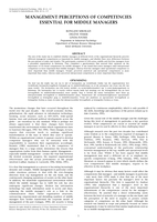 Management perceptions of competencies essential for middle managers.