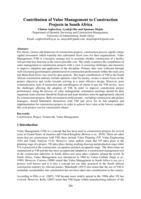 Contribution of value management to construction projects in South Africa