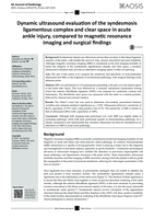 Dynamic ultrasound evaluation of the syndesmosis ligamentous complex and clear space in acute ankle injury, compared to magnetic resonance imaging and surgical findings