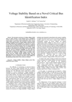 Voltage stability based on a novel critical bus identification index
