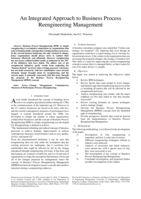 An integrated approach to business process reengineering management