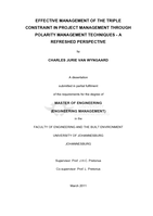 Effective  management of the triple constraint in project management  through polarity management  technique : a refreshed perspective