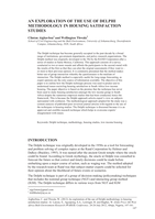 An exploration of the use of Delphi methodology in housing satisfaction studies