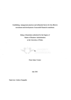 Establishing management practices and influential factors for the effective recruitment and development of successful financial consultants