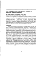 Role of the learning organization paradigm in improving intellectual capital