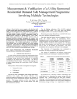 Measurement & verification of a utility sponsored residential demand side management programme involving multiple technologies