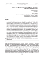 Exploring the triggers of transformational change in the South African Department of Correctional Services