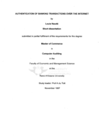 Authentication of banking transactions over the Internet