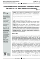 Pre-service teachers’ perception of values education in the South African physical education curriculum