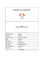 Policy :  Learning support materials