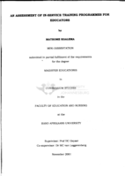 An assessment of in-service training programmes for educators