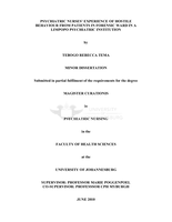 Psychiatric nurses' experience of hostile behaviour from patients in forensic ward in a Limpopo psychiatric institution