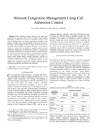 Network congestion management using Call Admission Control