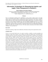 Information technologies for humanitarian logistics and supply chain management in Zimbabwe