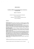 The effects of different cultural backgrounds on teamwork on construction site