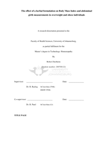 The effect of a herbal formulation on Body Mass Index and abdominal girth measurements in overweight and obese individuals