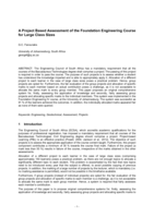 A project based assessment of the foundation engineering course for large class sizes