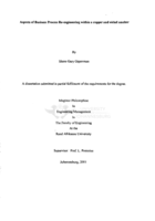 Aspects of business process re-engineering within a copper and nickle smelter