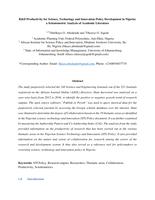 R&D productivity for science, technology and innovation policy development in Nigeria : a scientometric analysis of academic literature