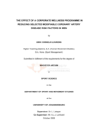 The effect of a corporate wellness programme in reducing selected modifiable coronary artery disease risk factors in men
