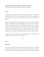 Education and training for the workplace : workplace-readiness skills