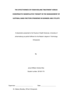 The effectiveness of foam rolling treatment versus chiropractic manipulative therapy in the management of iliotibial band friction syndrome in runners and cyclists