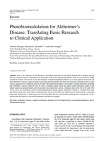 Photobiomodulation for Alzheimer’s disease : translating basic research to clinical application