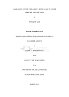 Validation of the children’s hope scale in South African adolescents