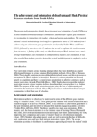 The achievement goal orientation of disadvantaged Black Physical Sciences students from South Africa
