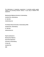 The effectiveness of perpetrator programmes in promoting positive gender relations and preventing domestic violence : a case study of NICRO’S PIPV programme