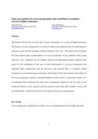 Some prerequisites for access programmes that contribute to academic success in higher education