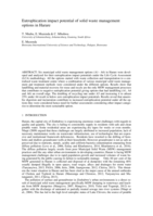 Eutrophication impact potential of solid waste management options in Harare