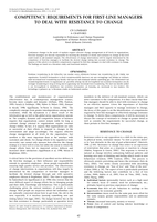 Competency requirements for first-line managers to deal with resistance to change.