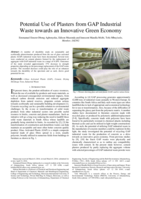Potential use of plasters from GAP industrial waste towards an innovative green economy