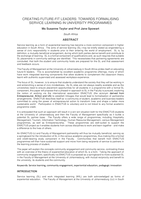 Creating future-fit leaders : towards formalising service learning in university programmes