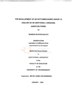 The development of an outcomes-based grade 12, English as an additional language, question paper