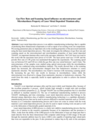 Gas flow rate and scanning speed influence on microstructure and microhardness property of laser metal deposited titanium-alloy