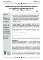 Work-related musculoskeletal disorders amongst undergraduate nursing students at the University of Johannesburg