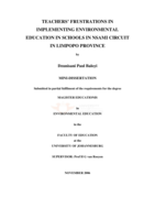 Teachers' frustrations in implementing environmental education in schools in Nsami circuit in Limpopo Province