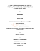 A multiple scenario analysis into the potential for bioethanol production from maize in South Africa
