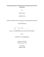 Developing guidelines for implementing lean manufacturing of electrical transformers