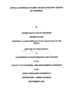 Virtual working in teams : an exploratory survey of barriers