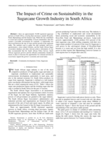 The impact of crime on sustainability in the sugarcane growth industry in South Africa