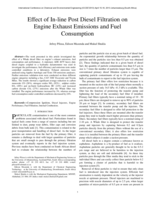Effect of in-line post diesel filtration on engine exhaust emissions and fuel consumption