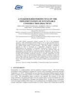 A stakeholder perspective on the implementation of sustainable construction practices