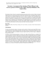 Inventory assessment of the cleaning of plant off-gas in the recovery process of PGM at the Anglo American Platinum LTD, South Africa