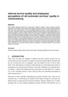 Internal service quality and employees’ perceptions of rail commuter services’ quality in Johannesburg