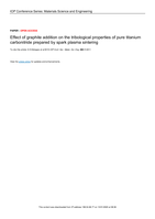 Effect of graphite addition on the tribological properties of pure titanium carbonitride prepared by spark plasma sintering