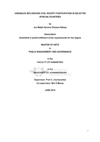 Variables influencing civil society participation in selected African countries