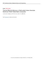 Thermal diffusivity behaviour of multi-walled carbon nanotube reinforced Ti6Al4V metal matrix composites